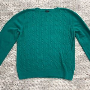 Talbots Green Cable Knit Sweater Size XL